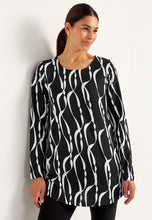 Lataa kuva Galleria-katseluun, Kuviollinen trikootunika taskuilla