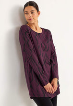 Lataa kuva Galleria-katseluun, Kuviollinen trikootunika taskuilla