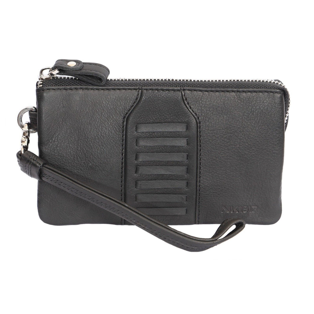 Musta lompakko aitoa nahkaa, RFID-suojattu