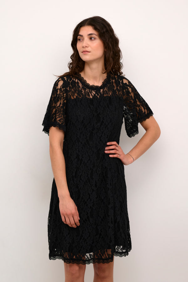 Cream mekko Kit Lace Dress