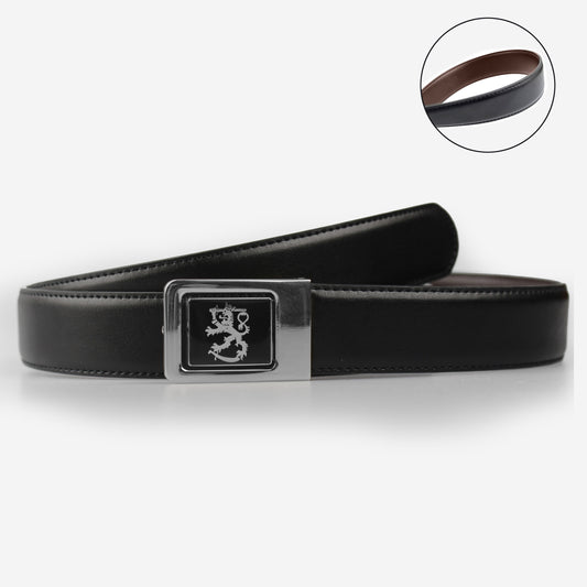 Nahkavyö 30mm, hopea leijona solki