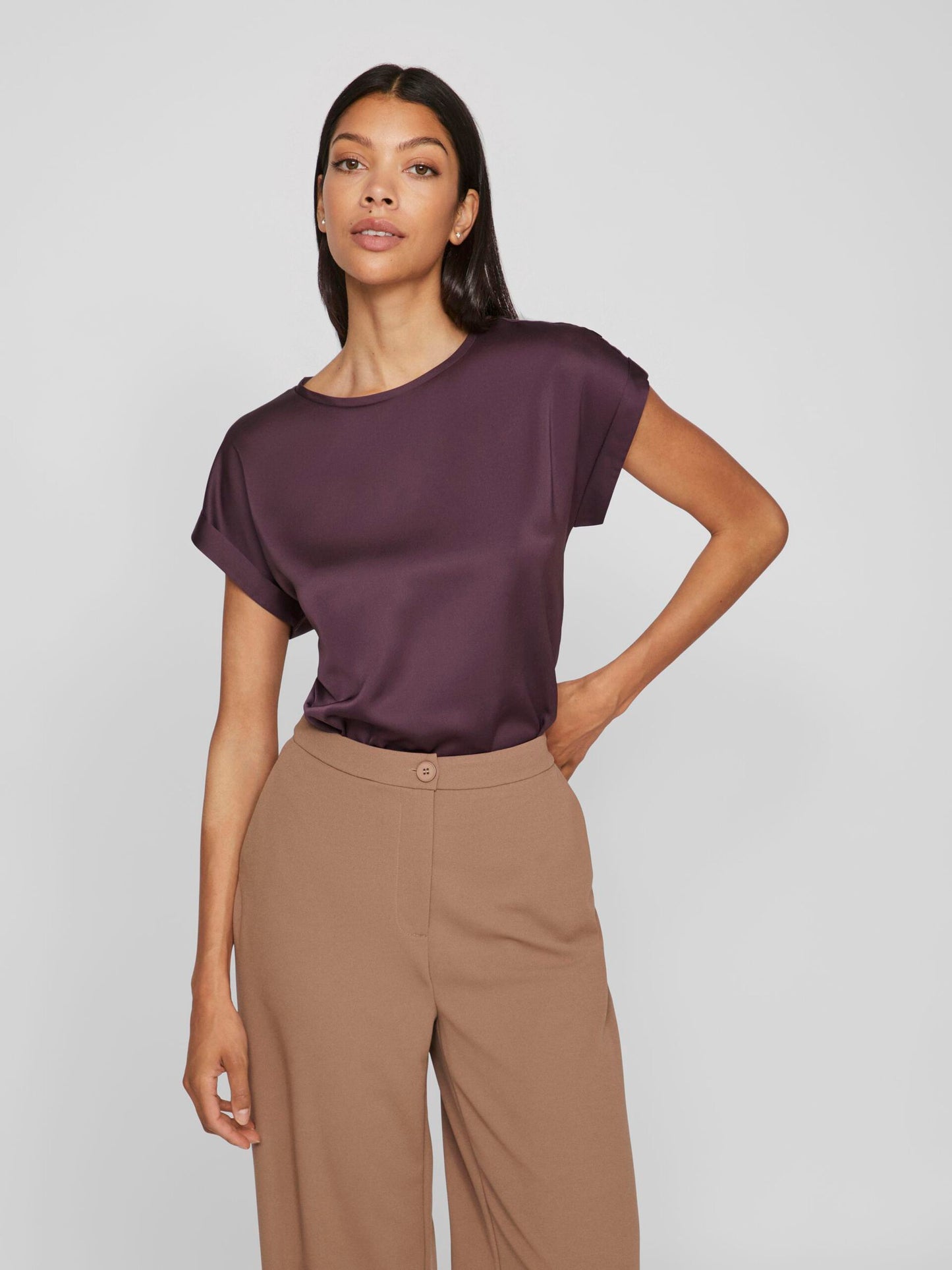 VILA toppi Viellette S/S satin top