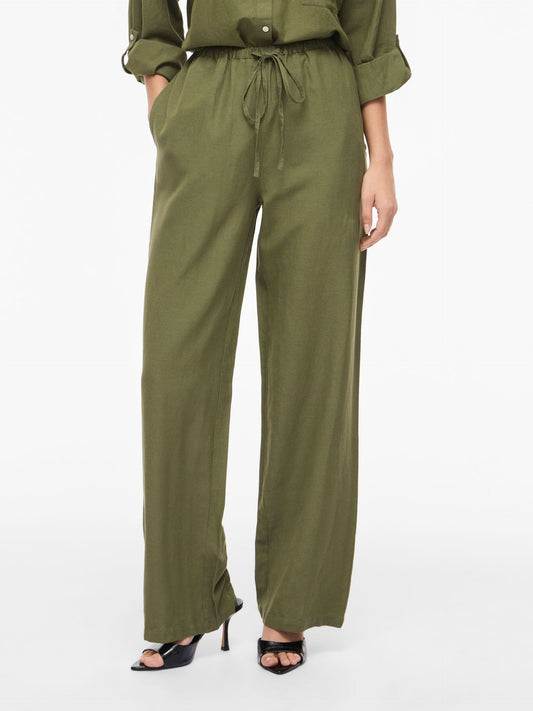 VIPRISILLA leveälahkeiset pellavasekoitehousut