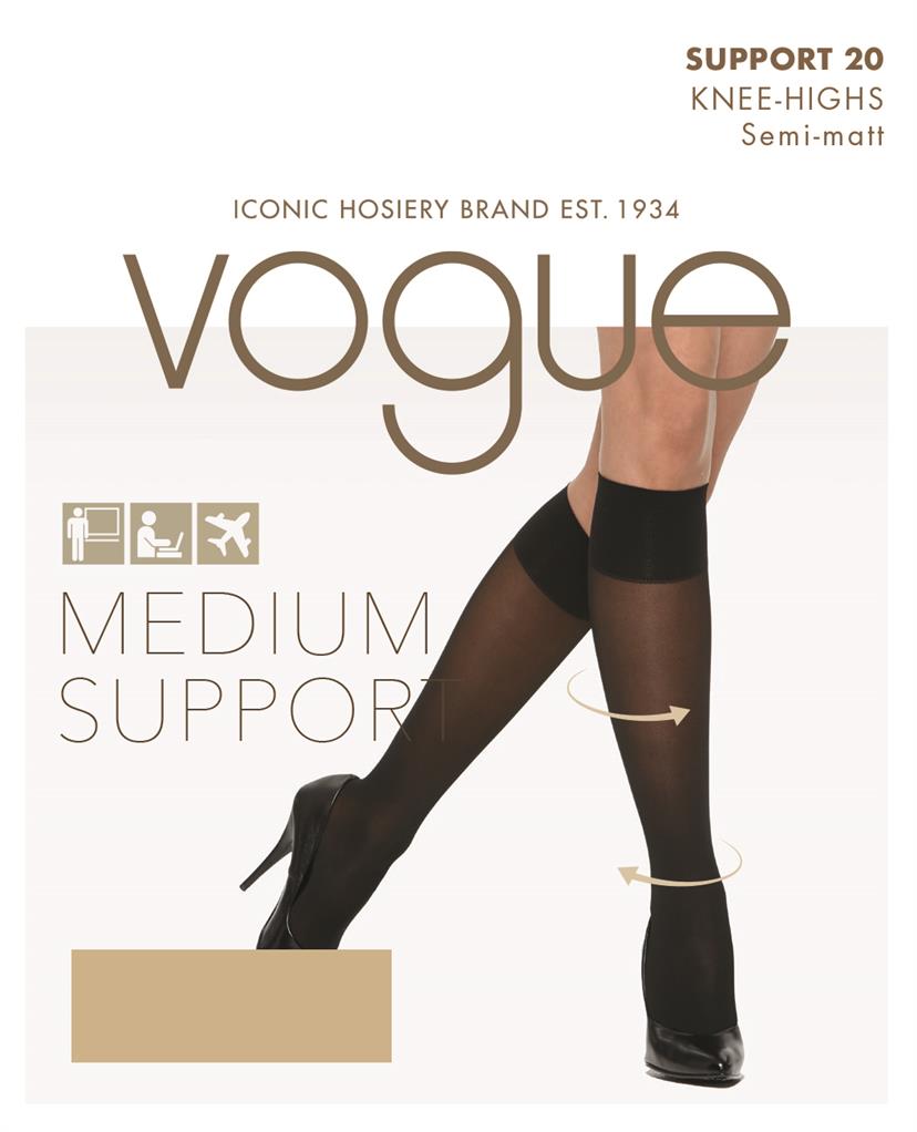 VOGUE Naisten polvisukat, Support Knee 20 den