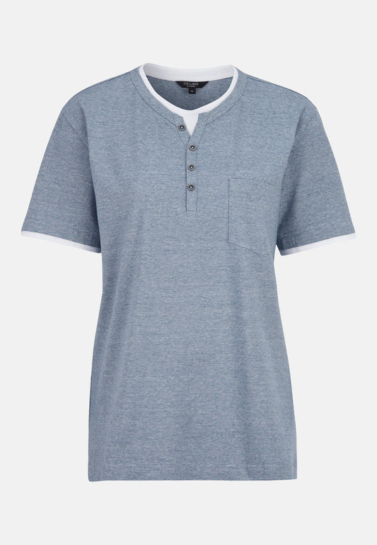 Miesten T-paita nappikauluksella