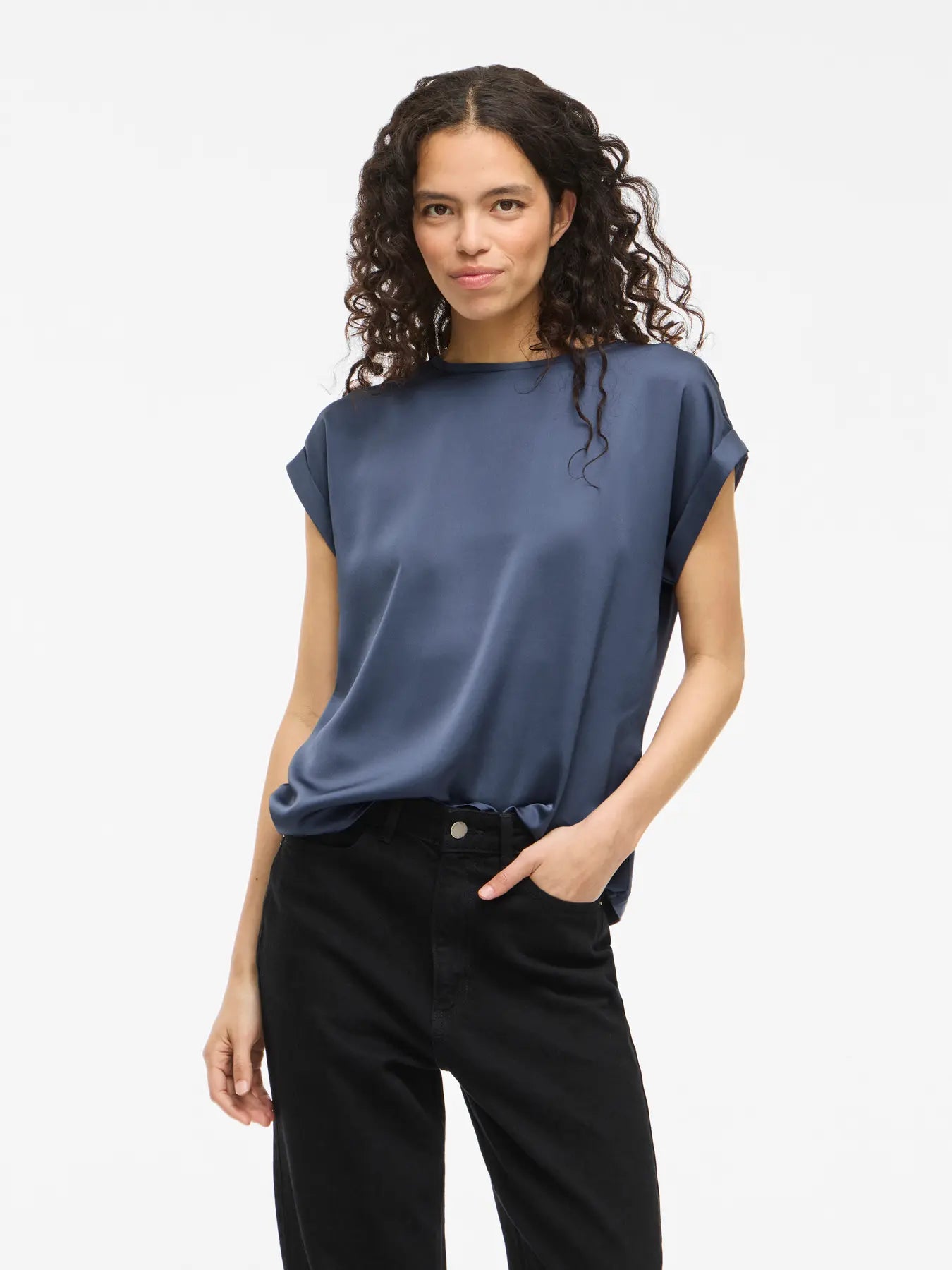 VILA toppi Viellette S/S satin top