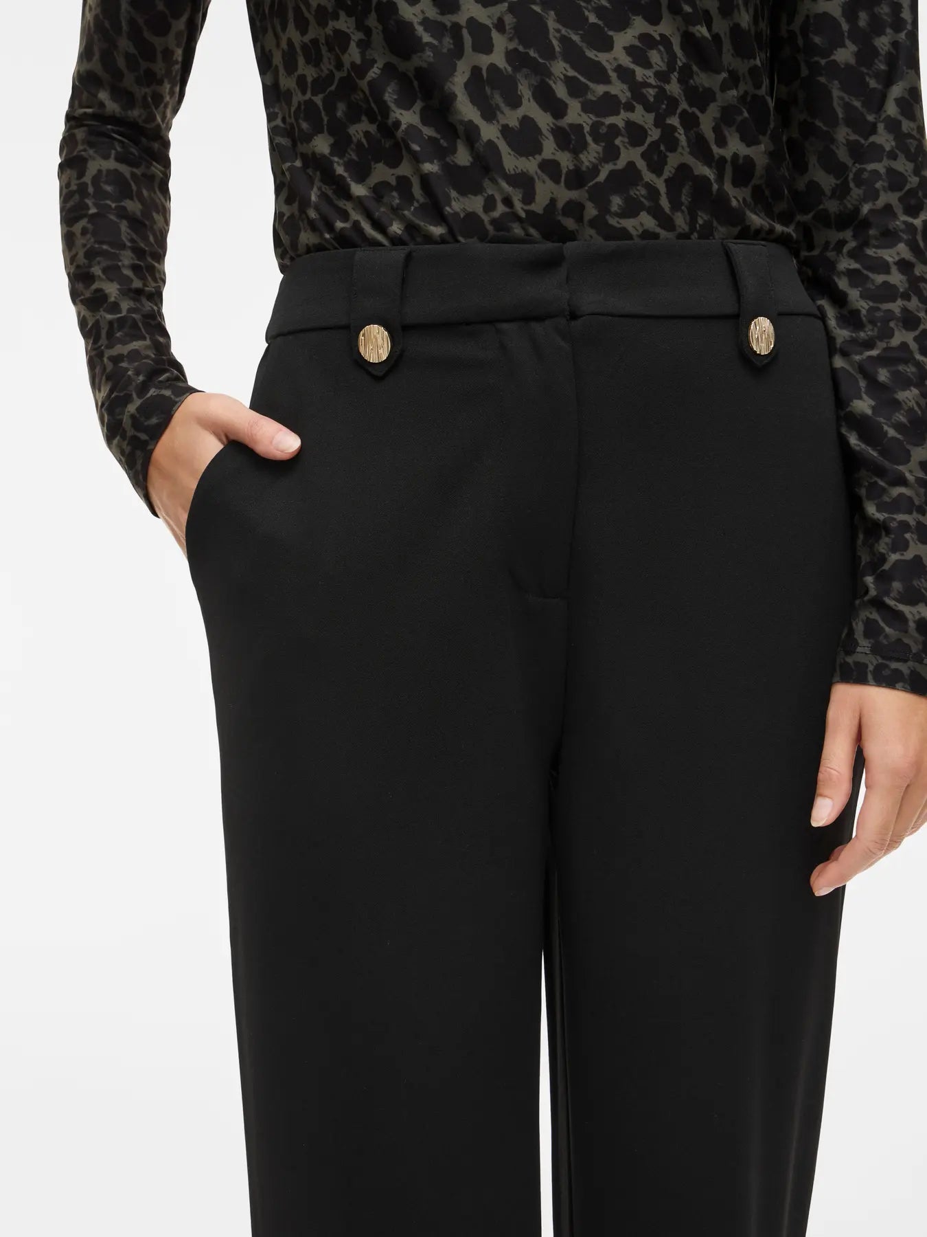 Vila VICLUA HW WIDE BUTTON PANTS