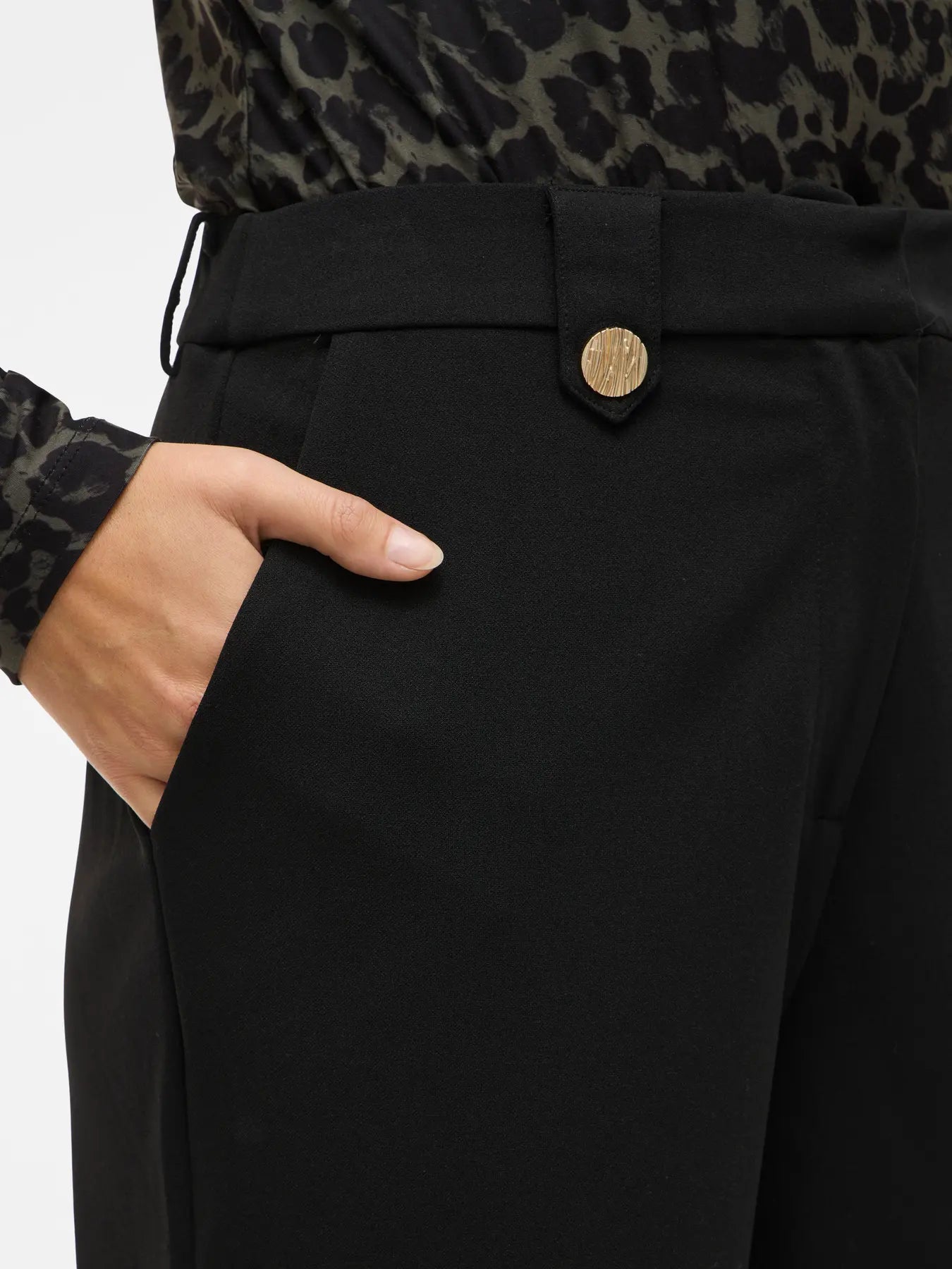 Vila VICLUA HW WIDE BUTTON PANTS