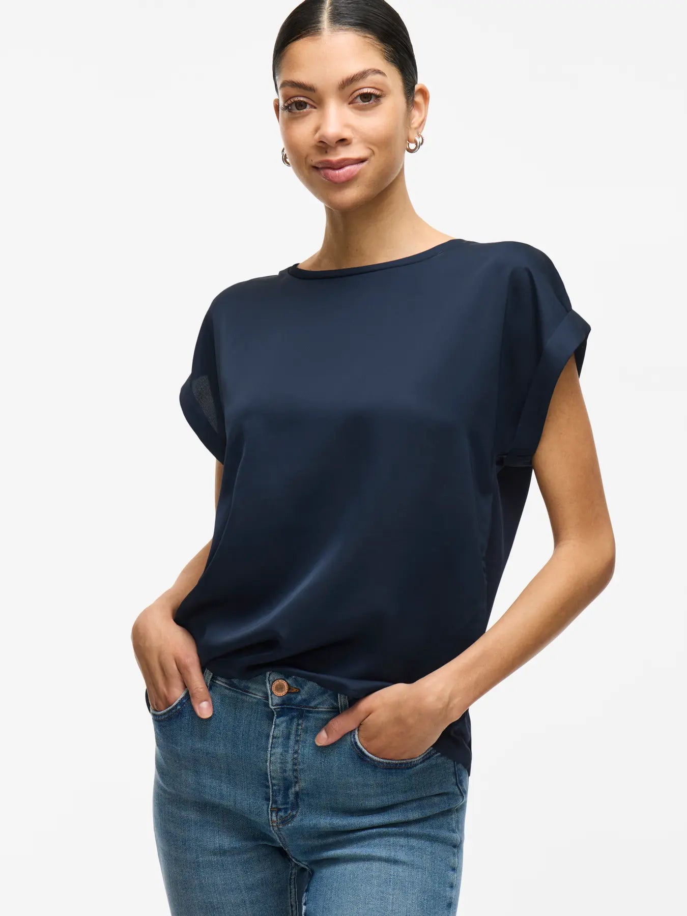 VILA toppi Viellette S/S satin top