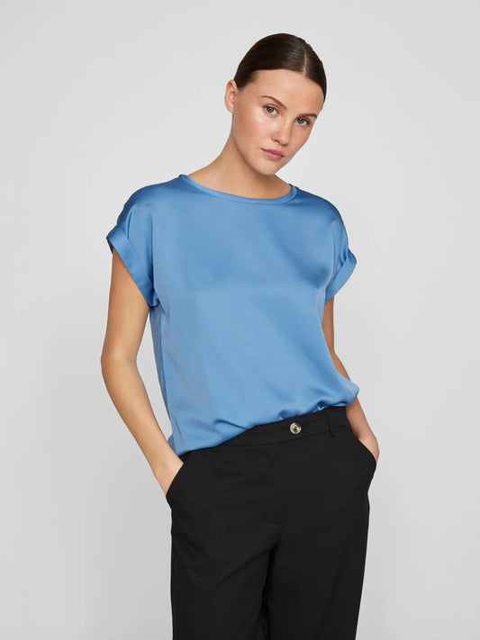 VILA toppi Viellette S/S satin top