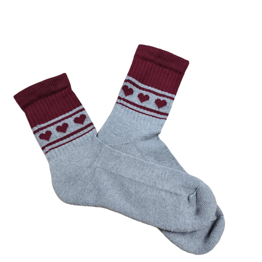 Jussi-sukka sydänkuosilla, harmaa