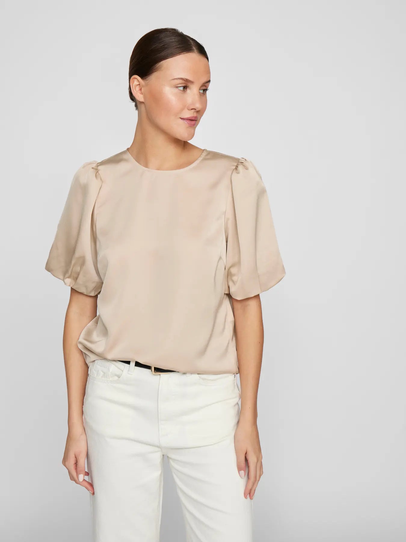 VILA VIELLETTE SATIN 2/4 PUFF SLEEVE