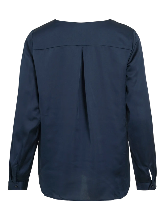 VILA VIELLETTE V-NECK L/S SATIN SHIRT