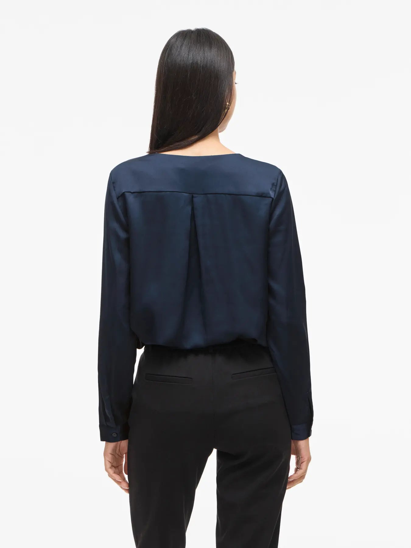 VILA VIELLETTE V-NECK L/S SATIN SHIRT