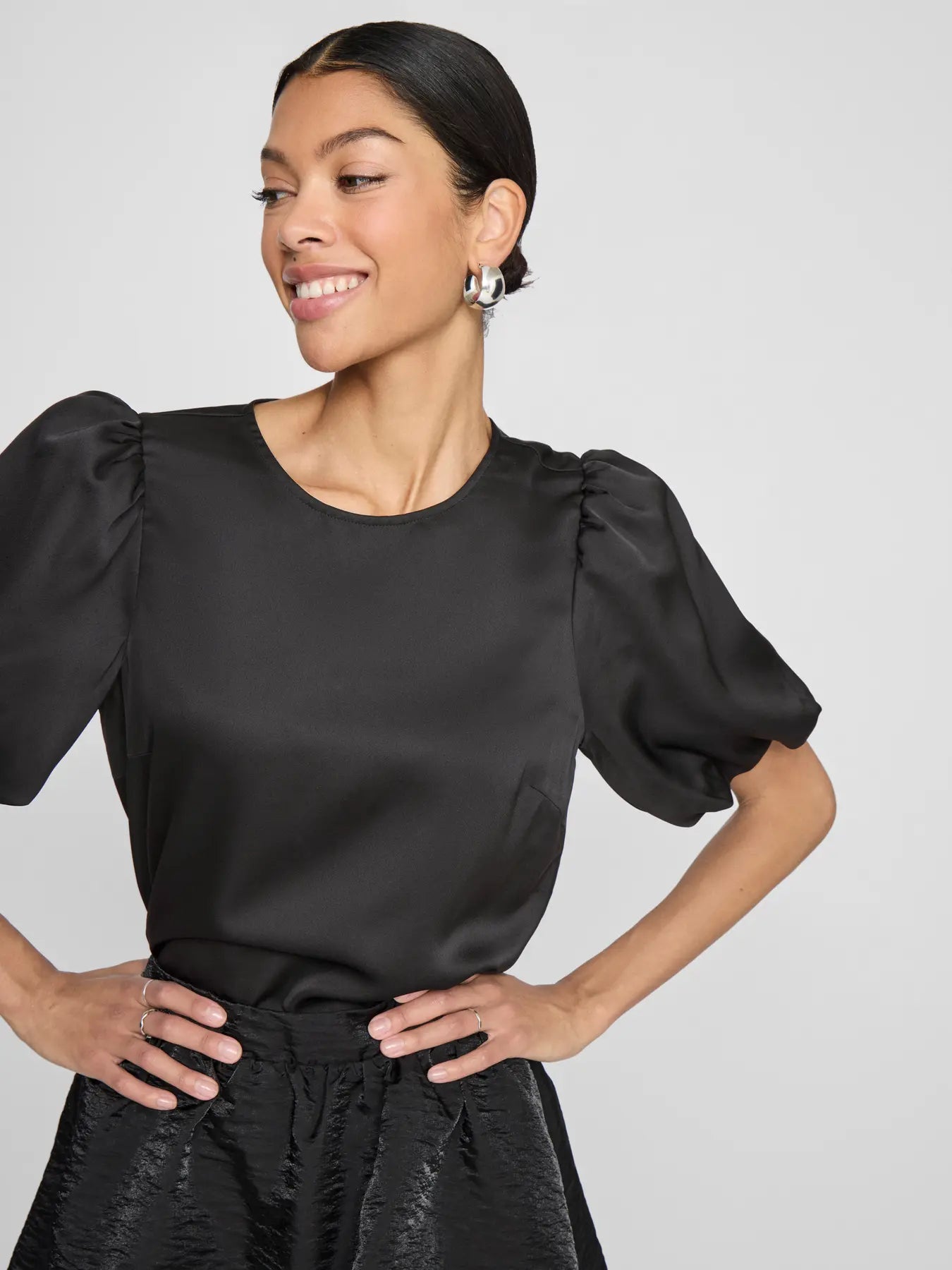 VILA VIELLETTE SATIN 2/4 PUFF SLEEVE