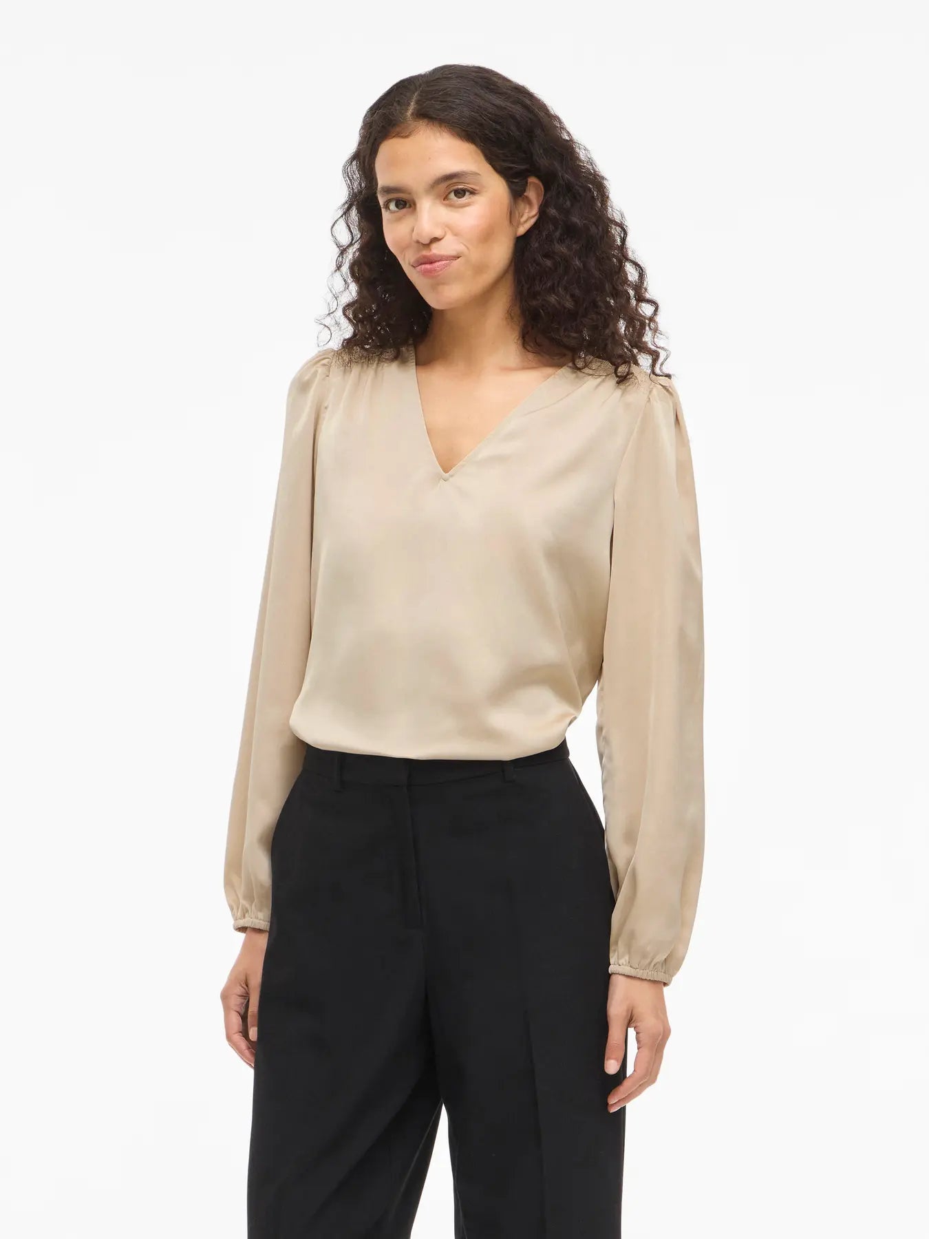 VILA pusero VIELLETTE L/S SMOCK SATIN