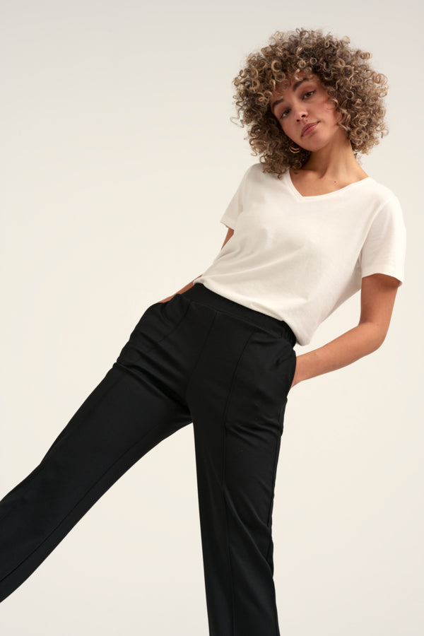 Cream housut Rumpa Jersey Pintuck Pant