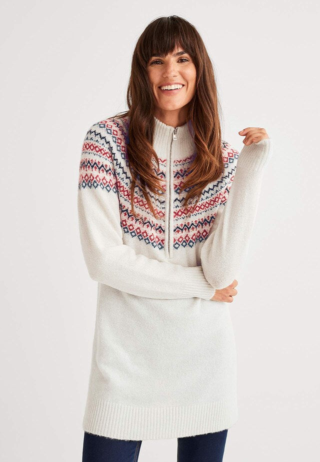 Neuletunika Jacquard-kuviolla