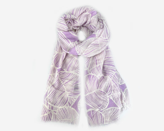 Huivi lila lehtikuosi