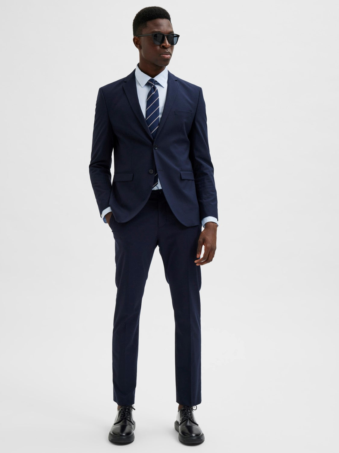Selected housut SLHSLIM-MYLOLOGAN NAVY